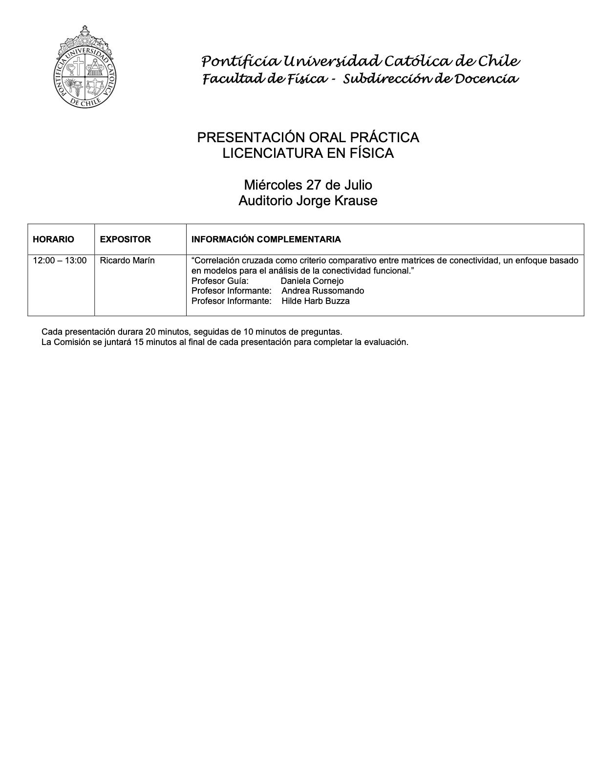 Presentación oral práctica de Licenciatura en Física (27.07.22)
