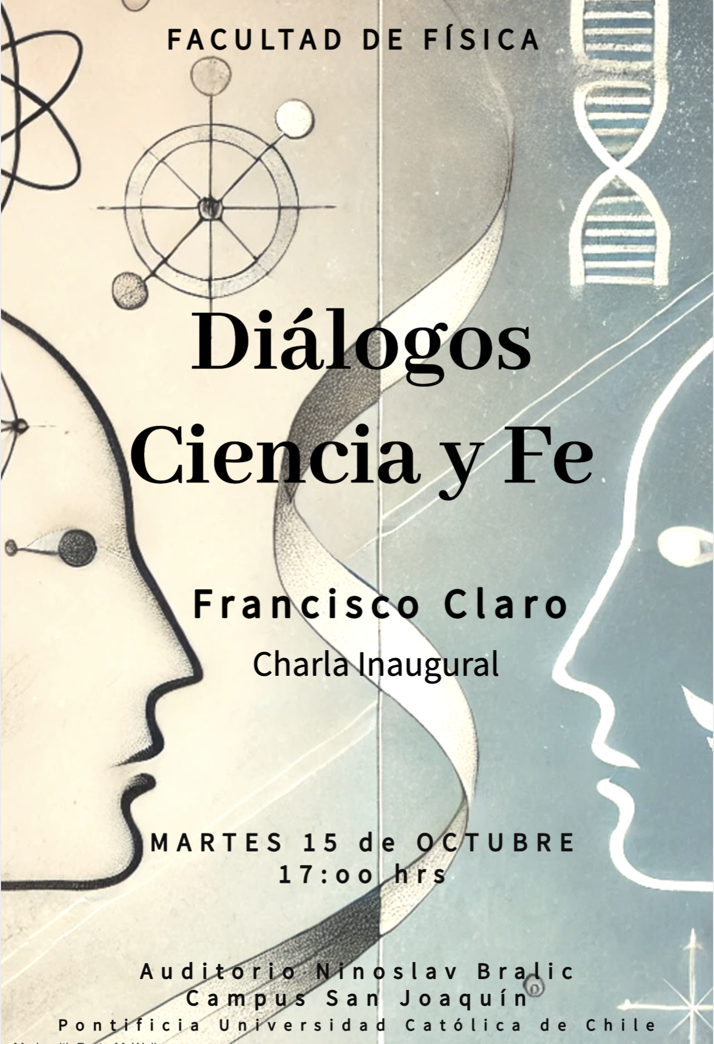 Participa de charla inaugural de ciclo “Diálogos Ciencia y Fe” organizado por la Facultad de Física