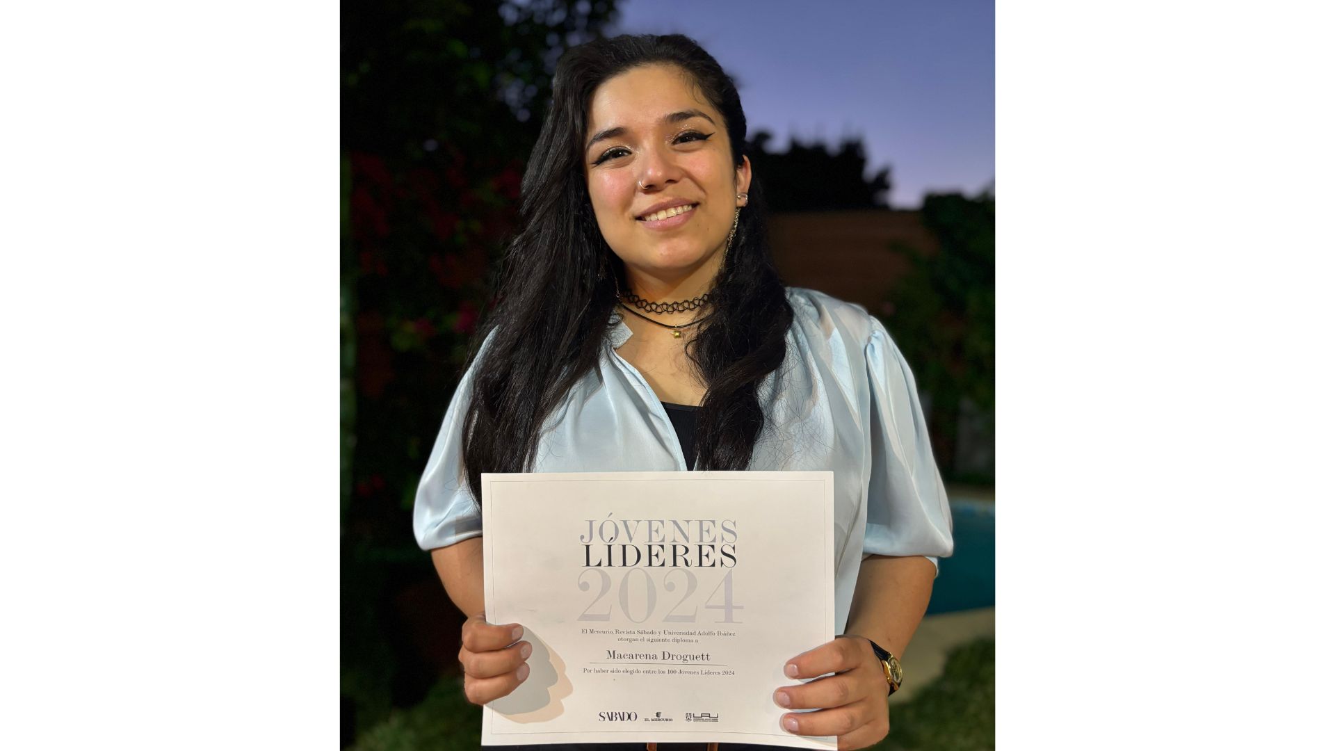 Macarena Droguett, astrónoma de la Facultad de Física y estudiante CATA es reconocida como una de las Jóvenes Líderes 2024